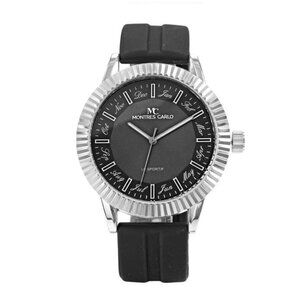 48mm Montres Carlo Men's Sports Silicone Band Luxury Analog Fashion Dress Watch